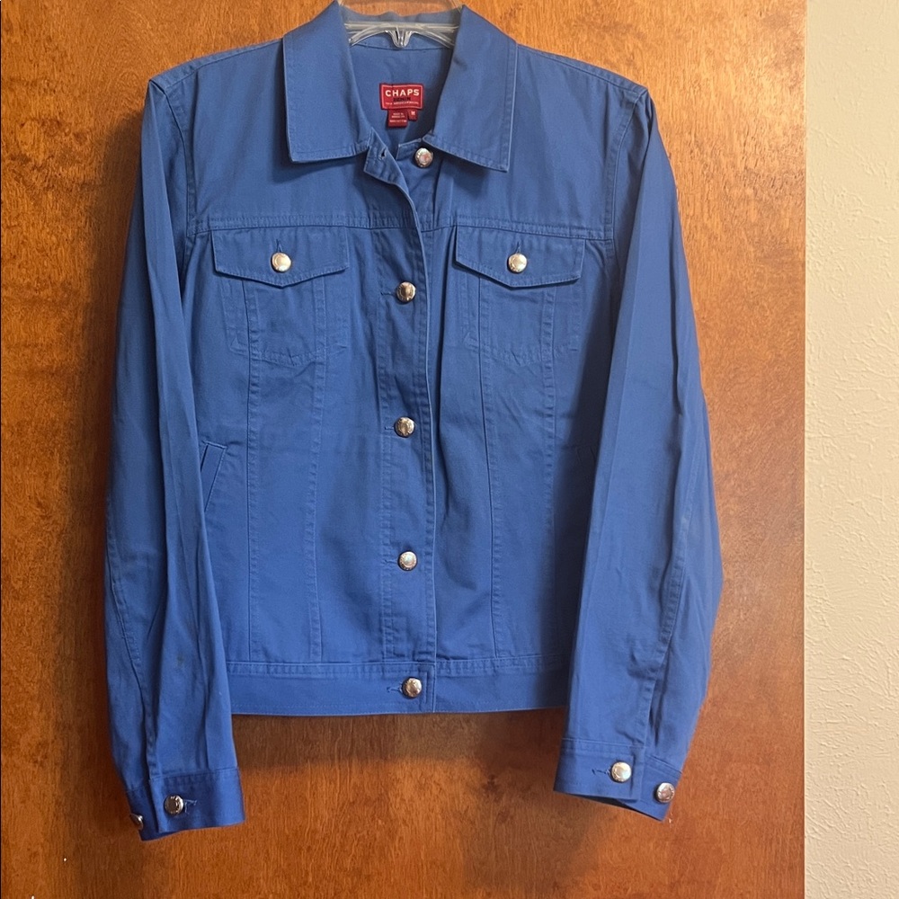 Chaps Blue Button-Front Jean Jacket